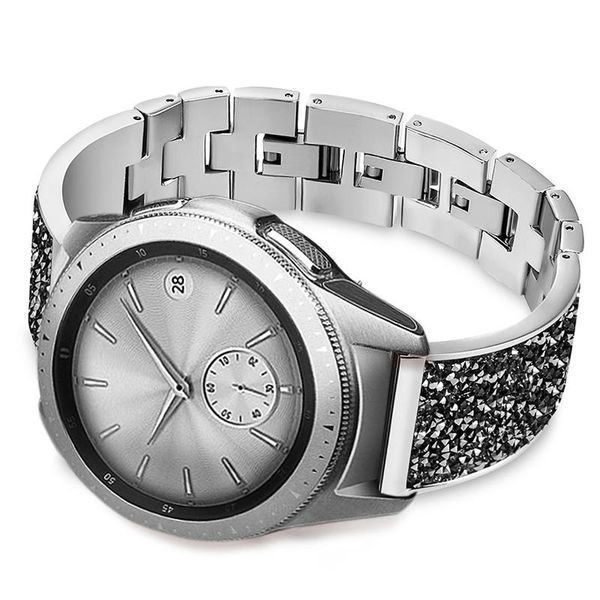

watch bands 22mm women diamond metal bracelet for samsung galaxy 3 45mm band bling strap huawei gt 2 46mm gt2 pro wrist belt, Black;brown