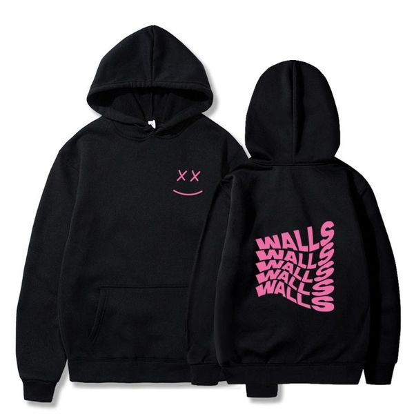 

men's hoodies & sweatshirts letter printing fleece mens sweatshirt oversize harajuku walls streetwear casual hooded, Black