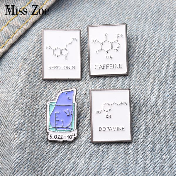 

biochemical structure enamel pins custom molecular formula brooch knowledge lapel badge bag jewelry gift kids friendsdio chan contact, Gray