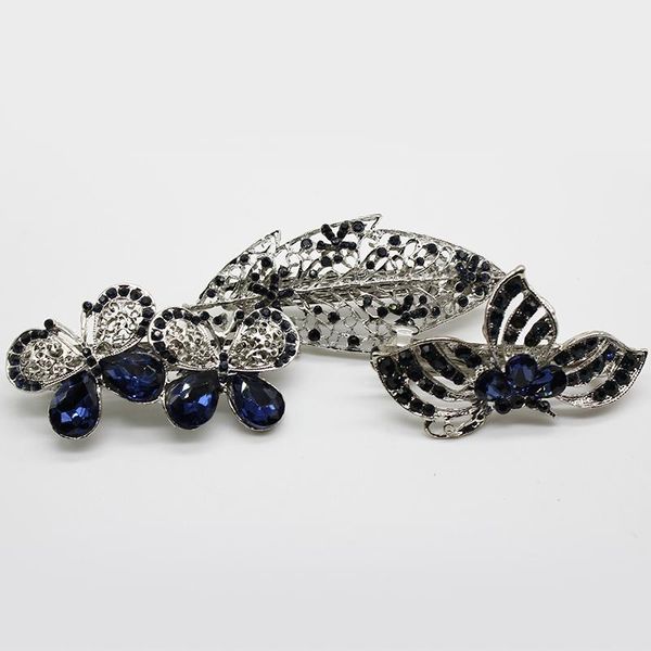 

hair clips & barrettes fashion jewelry crystal butterfly clip for women classic vintage rhinestone flower styling tools accessories, Golden;silver