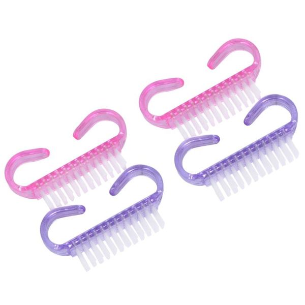

nail brushes 4pcs handle brush hand scrubbing cleaning (random color), Yellow