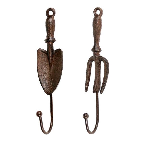

antique rust finish shovel fork cast iron wall hook other home decor