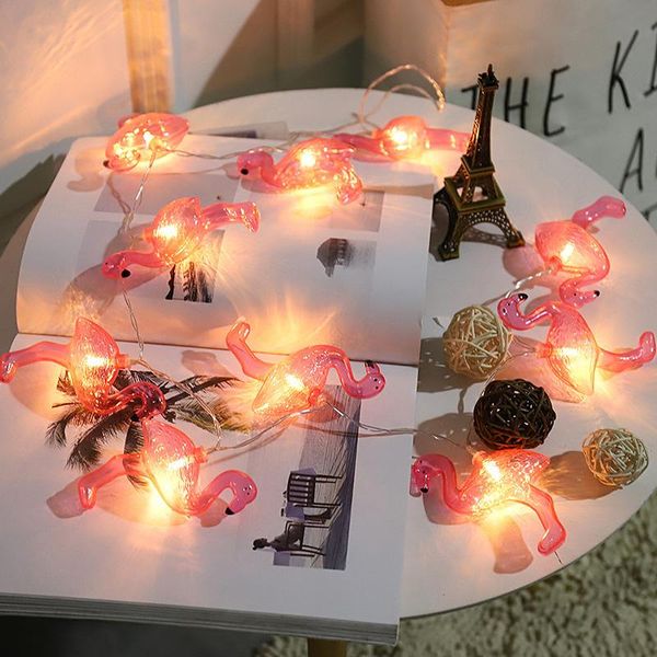 

strips led christmas decoration lights flamingo string net red girl heart room color