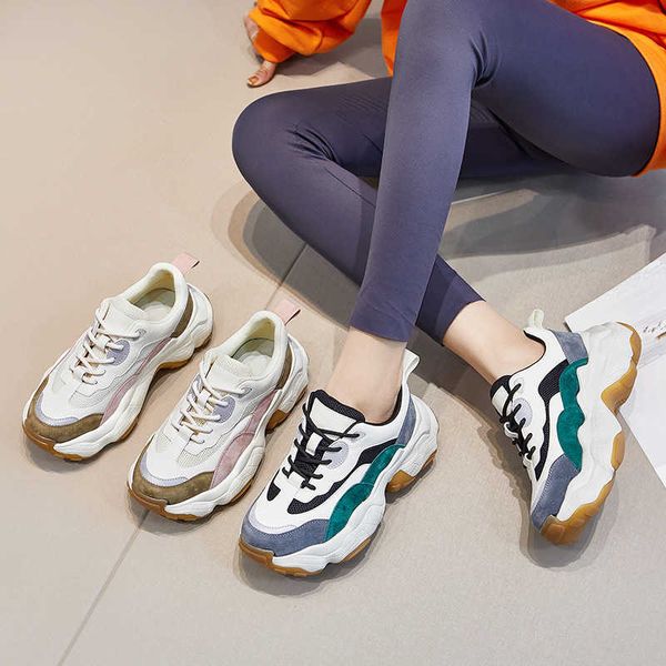

designer net red thick soled women's shoes in 2021 springtraining sneakers