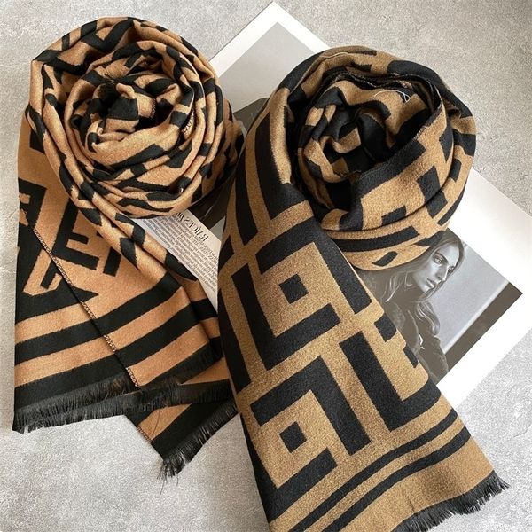 

11 sichuan autumn and winter f pattern dual-purpose double-sided net red fashion lovers versatile warm scarf shawl, Blue;black