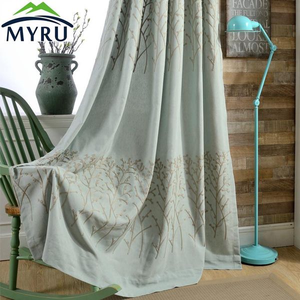 

curtain & drapes myru cotton and linen embroidered plant design for bedroom