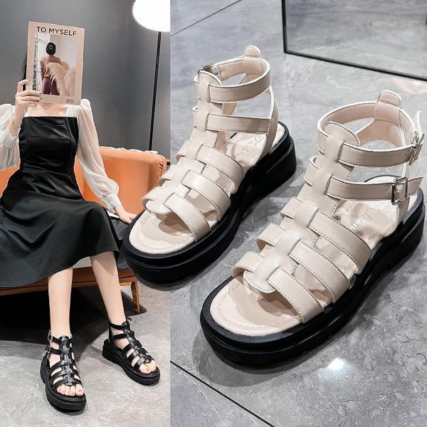 

sandals 2021 summer black roman fashion women's platform casual shoes