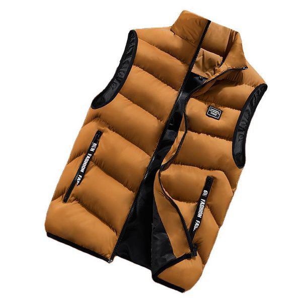 

men's vests autumn winter thick sleeveless vest men waistcoat standup collar student warm youth jacket casual plus size 8xl, Black;white