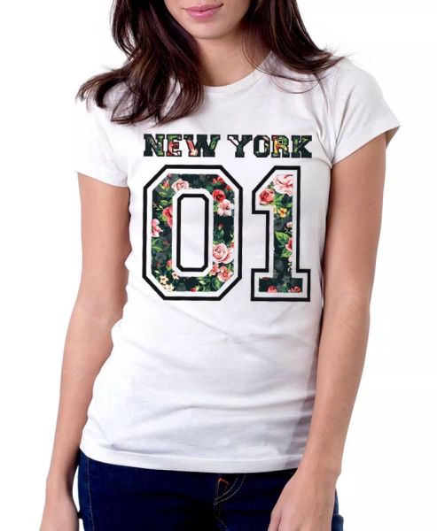 

new york ny paris tokyo white black printed cotton t-shirt 9629