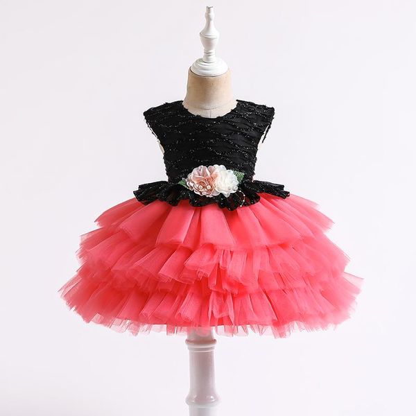 

girl's dresses toddler birthday party children baptism baby girl clothes cake tutu bornÂ christening princessÂ summer vestidosÂ 1 years, Red;yellow