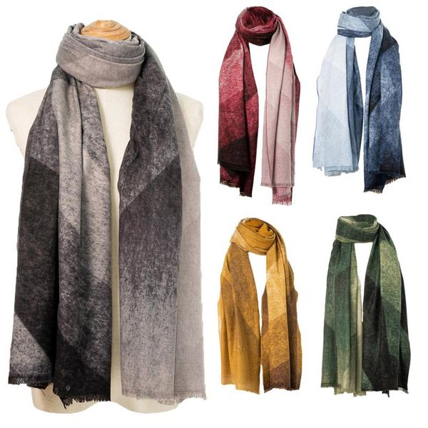 

scarves fashion women scarf pashmina cape luxury warm solid linen cotton autumn winter female multi-purpose shawl, Blue;gray