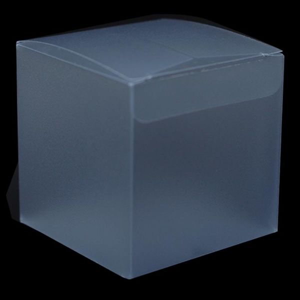 

gift wrap 50pcs/ lot frosted clear plastic square pvc packaging box favor chocolate jewellery boxes translucent storage