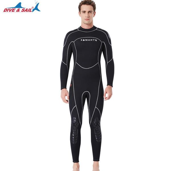 

one-piece suits men 3mm waterproof neoprene full body scuba surfing diving suit keep warm anti-uv protection swimming snorkeling wetsuit