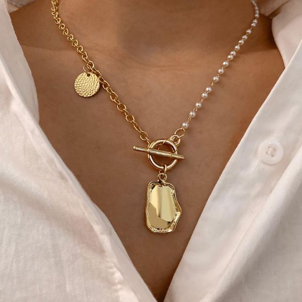 

pendant necklaces gold color choker necklace for women 1 layers pearls sequin chain & pendants velvet chokers fashion jewelry, Silver