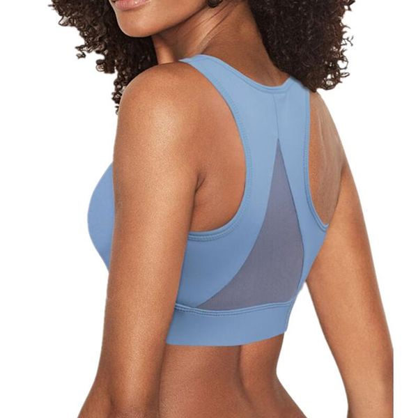 

gym clothing high-strength sports bra women front zipper shockproof gather fitness back hollow yoga with fixed chest pad, White;black