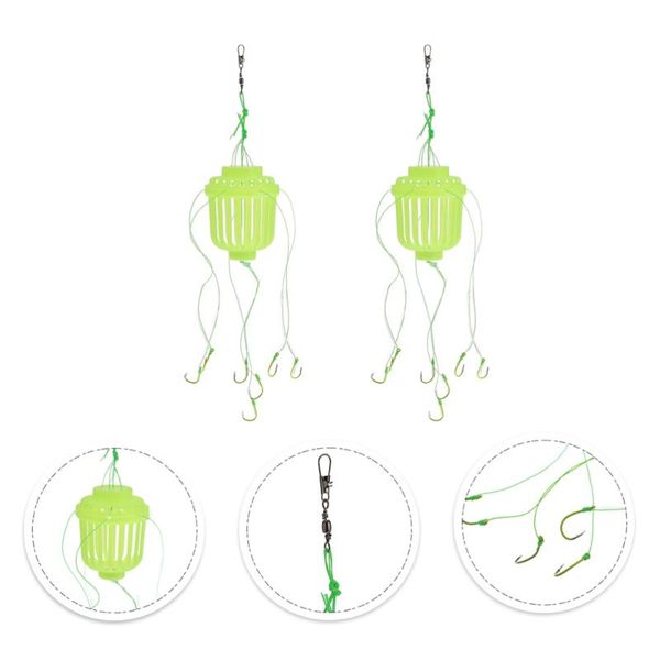 

fishing hooks 4 pcs luminous bait practical lure trap cage basket