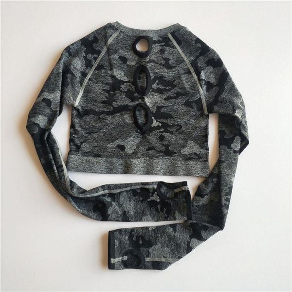 

yoga outfit women's sports t-shirt for women t-shirts workout sport tshirt sportswear shirt woman seamless skinny camo top