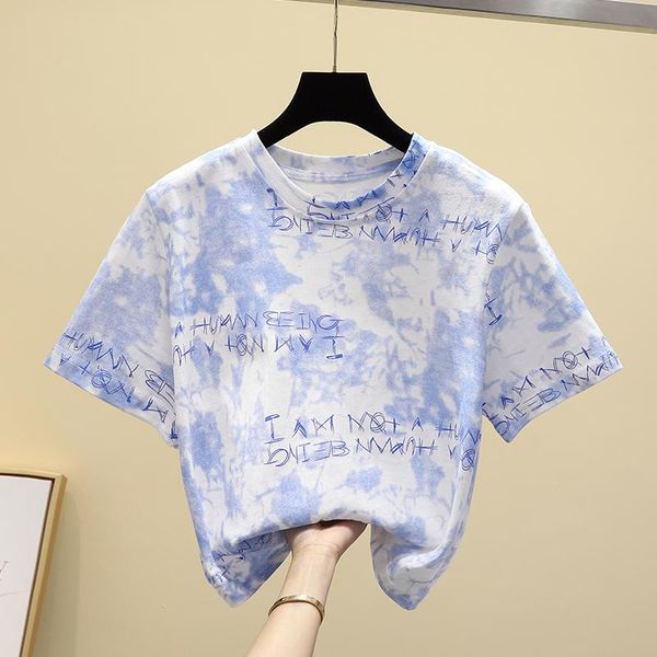 

women's blouses & shirts fashion 2021 summer woman short sleeve t-shirts casual o-neck character female clothes print top, White