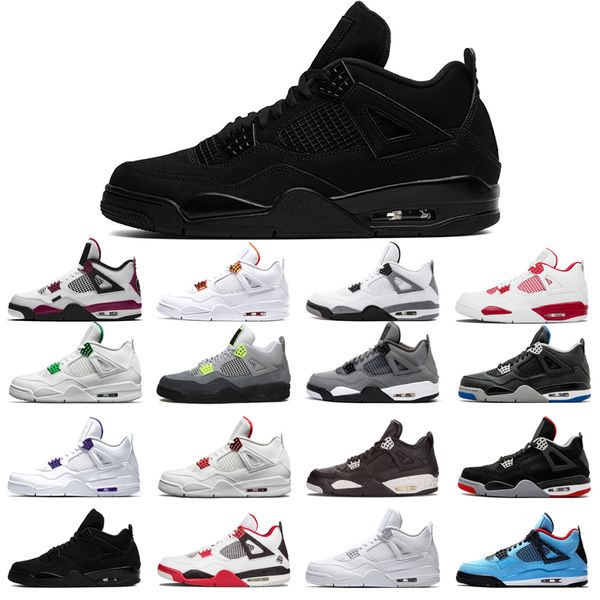 

man's basketball shoes 4s high cut court purple university red neon bred alternate motorsport orange metallic white cement cool grey ou