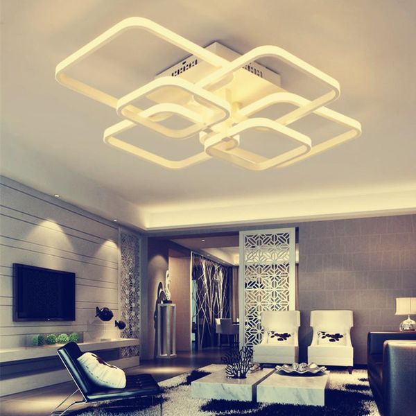 

modern remote control aluminum acrylic led ceiling lights 4/6/8heads creative art lamp living room bedroom foyer