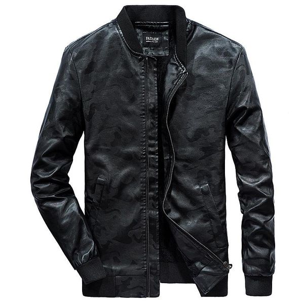 

men's fur & faux autumn leather jacket men o-neck solid casual fashion leather&suede jaqueta de couro chaqueta cuero hombre m-3xl, Black