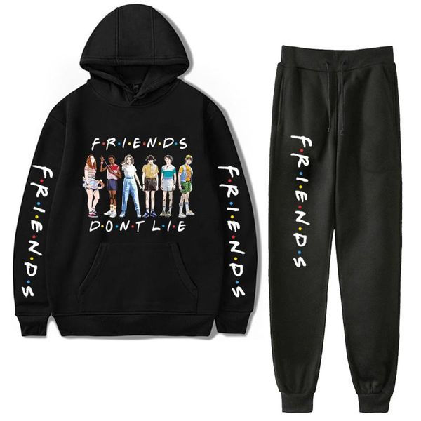 

men's tracksuits casual suit 2021 friends dont lie hoodie + trousers fashion sportswear outdoor streetwear mens clothes, Gray