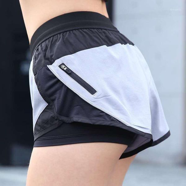

yoga outfits 2021 women sports shorts fitness female running sport short solid zipper quick dry breathable gym workout1, White;red