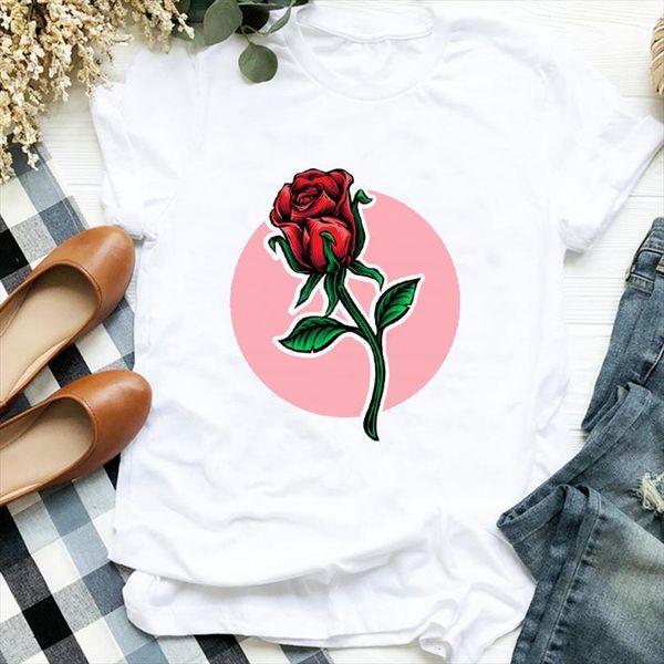 

men lady flower sweet t shirts love cute summer printing print clothes graphic female tee mens, White;black