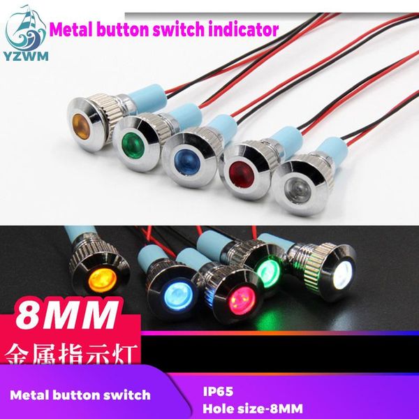 

smart home control 8mm metal signal light micro led power indicator warning 3v5v12v24v2v waterproof