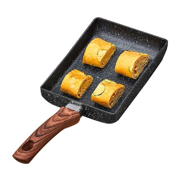 13*18 centimetri Giapponese Padella Antiaderente Coperchio di Vetro Spatola Tamagoyaki Fry Egg Pancake Maker Pentola di Alluminio Cucina Pentole Gadget