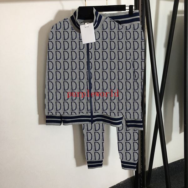 

full letter tracksuit set women two piece pants brand coat pants luxury cotton sport tracksuits suit sets clothing, White