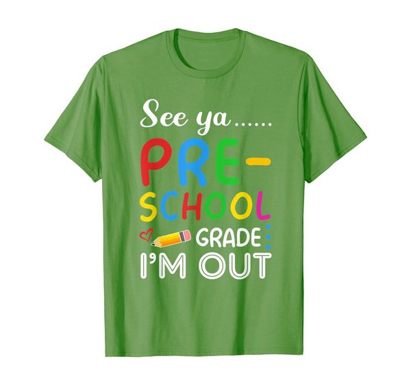 

see ya preschool i'm out t-shirt, White;black