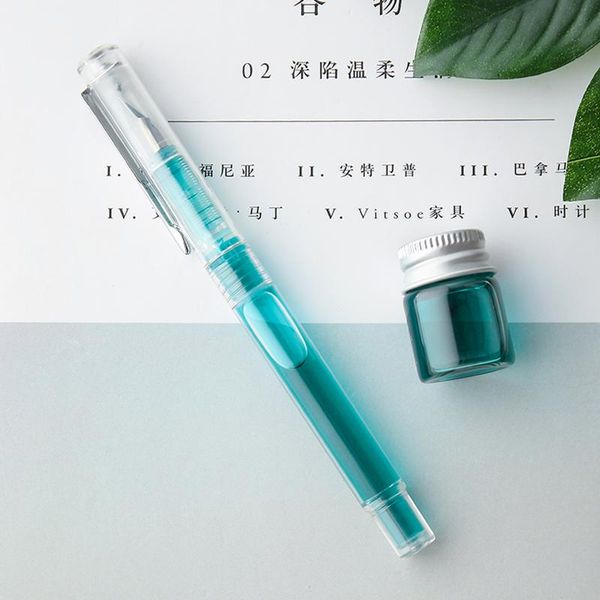 

high-grade transparent fountain pen calligraphy painting simple style office ink gift box diy stationery pens