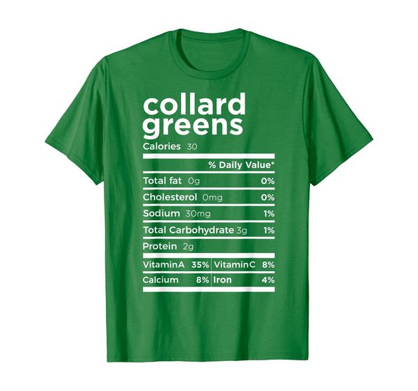 

collard greens nutrition gift funny thanksgiving costume t-shirt, White;black