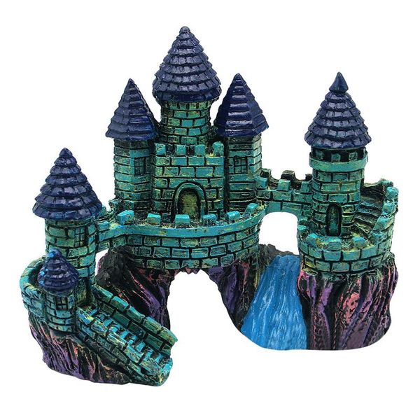 

non toxic for reptile accessories aquarium decoration shelter cave hideouts craft fairy tale fish tank resin castle artificial decorations