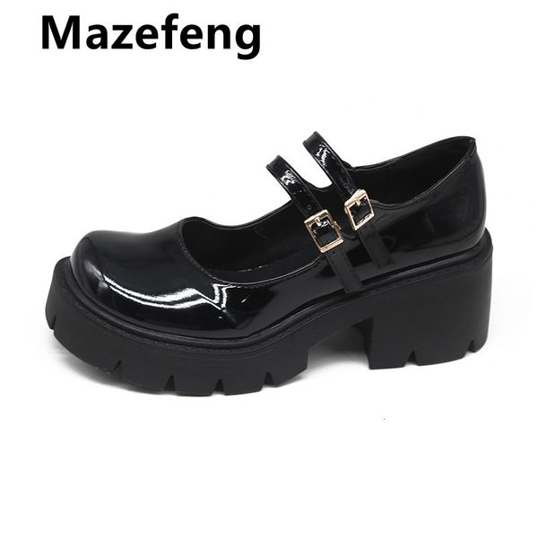 

sandals brand female lolita cute mary janes pumps platform wedges high heels women's sweet gothic punk shoes woman af73, Black