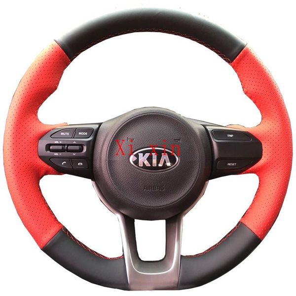

steering wheel covers for kia forte k2 kxcross k4 k5 kaiku sportage r sorento diy custom leather hand-sewn car cover