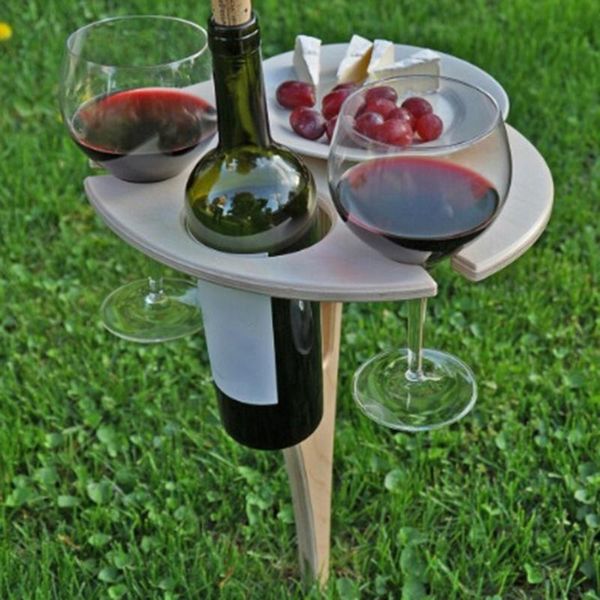 

camp furniture outdoor wine table portable beach desk foldable snack cheese tray picnic board holder for camping bbq party tools