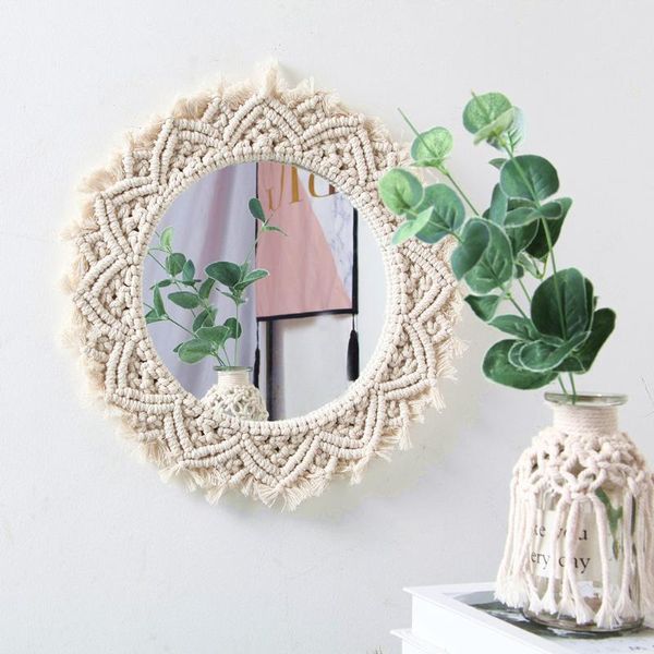 

mirrors macrame wall hanging mirror nordic room decoration handmade tapestry home porch large for living bedroom decor