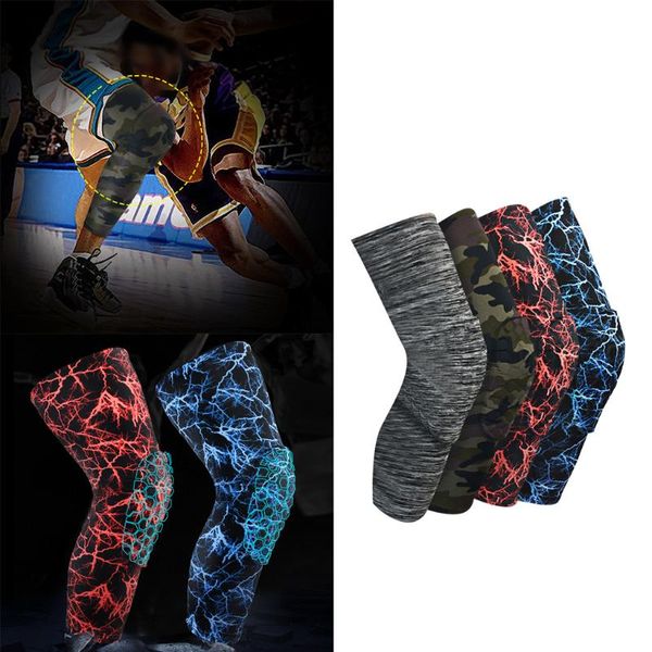 

elbow & knee pads anti slip breathable honeycomb pad crashproof basketball leg sleeve protector comfor gear m/l/xl for football cycling golf, Black;gray