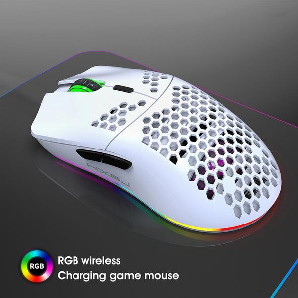 

mice t66 wireless gaming mouse honeycomb shell rechargeable optical for pc lapcomputer ergonomic silent