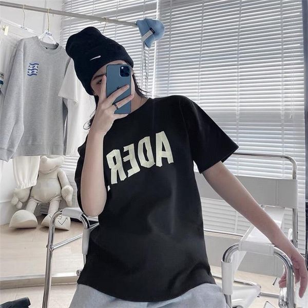

men's t-shirts 2021 summer ader error t-shirt men women couple black quality cotton loose oversized short sleeve, White;black