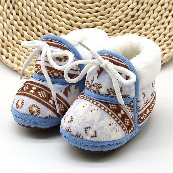 

first walkers autumn baby shoes soft cotton print warm winter plush infant boy girl toddler anti slip sole crib