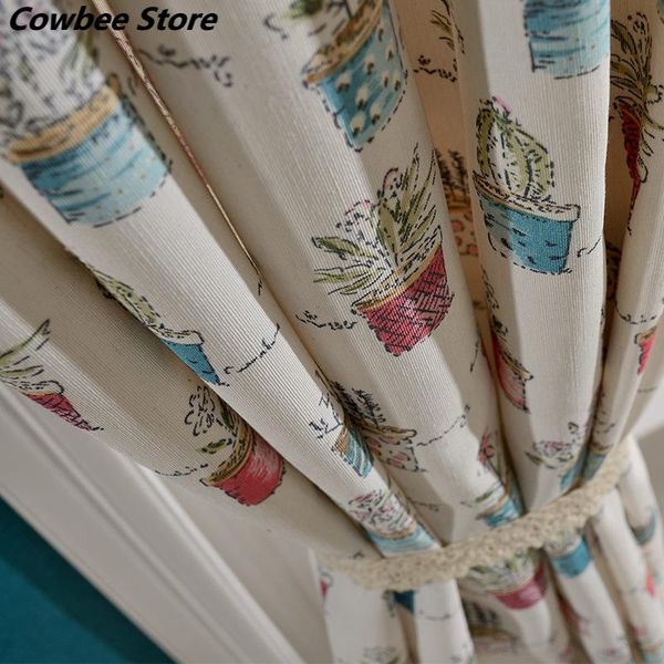 

curtain & drapes spot factory direct fabric children's cartoon modern minimalist polyester-cotton printed window for living room