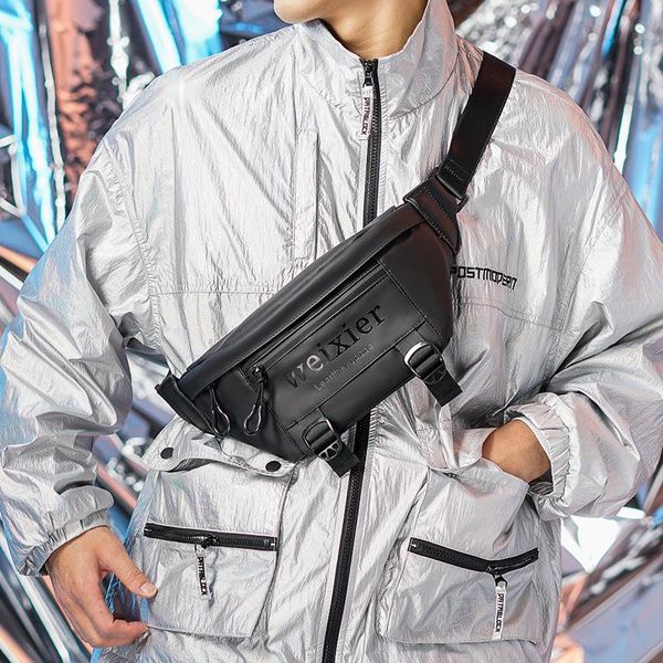 

waist bags men's shoulder bag husband fashion pu leather men luxury designer crossbody for male casual handbag travel