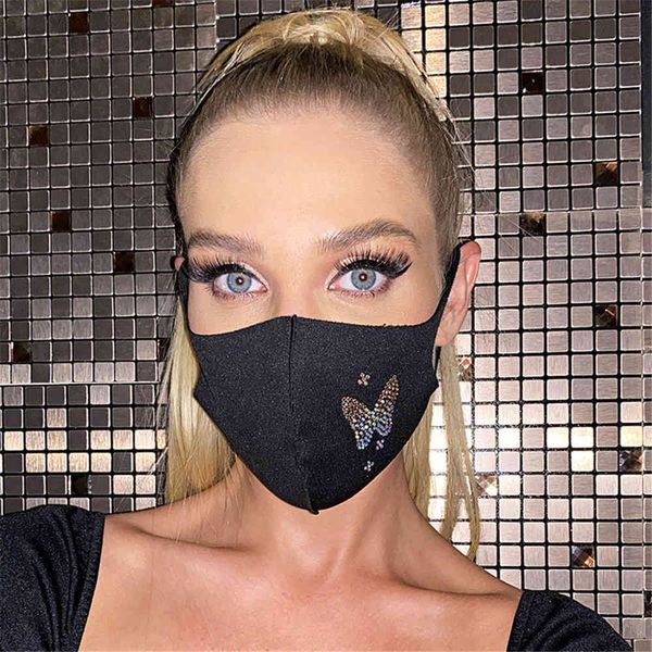 

2021 rhinestone butterfly drill decorative mask yx1308