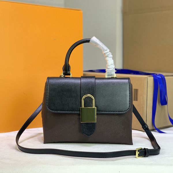 

women canvas cross body bags letter flower printed single handle metal padlock inside pocket chic designer lady leather adjustable strap sho