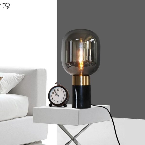 

table lamps nordic post modern ins luxury led glass lamp marble light art decor home bedroom bedside living room study cafe studio