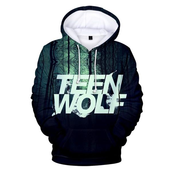 

men's hoodies & sweatshirts tv series teen wolf hoody fashion hip hop harajuku hooded 3d and sweatshirt, Black