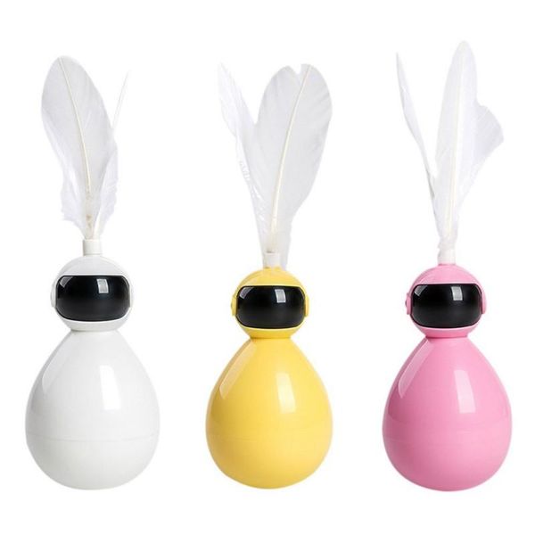 

cat toys feather toy robot shaped tumbler with cats shaking ball interactive